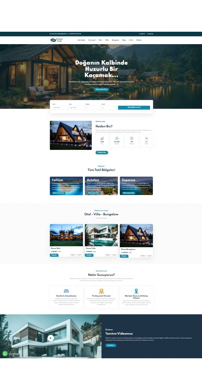 Otel Villa Bungalov Kiralama Scripti