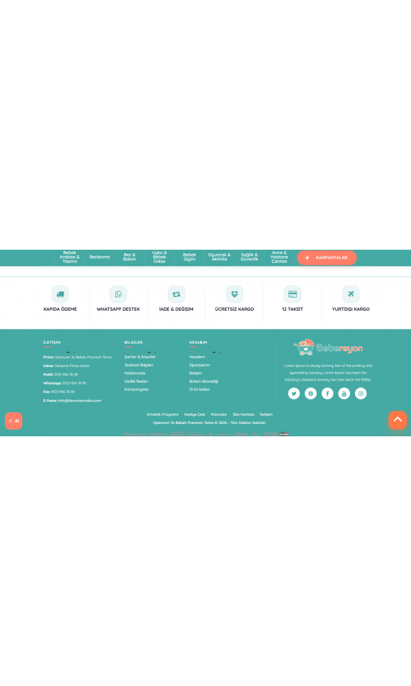 Opencart 3.x Bebek Premium Tema Full Paket