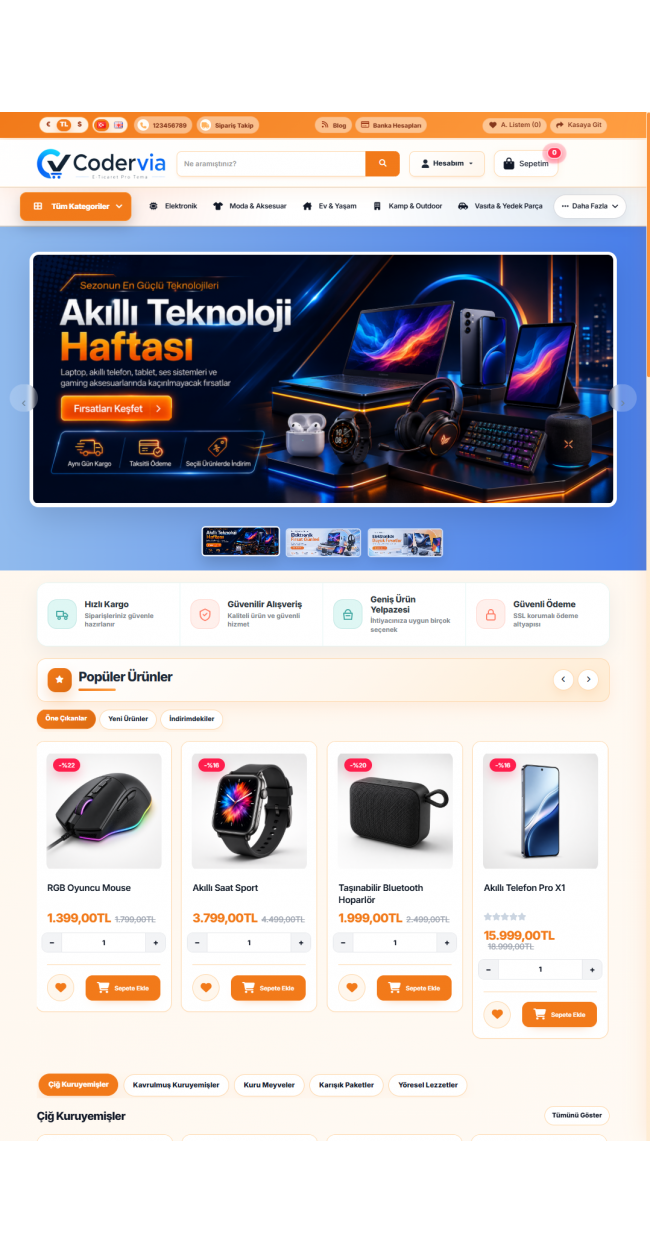 OpenCart 3.x Genel E-Ticaret Premium Tema Full Paket