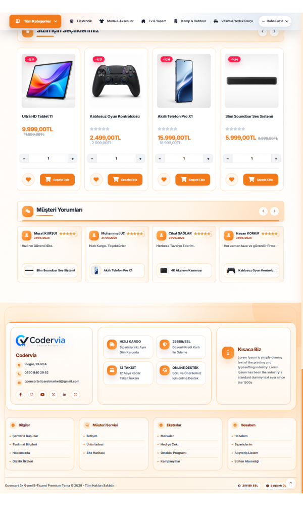 OpenCart 3.x Genel E-Ticaret Premium Tema Full Paket