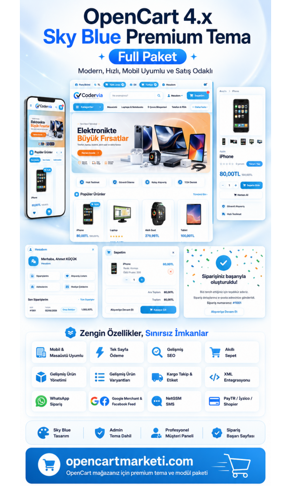 OpenCart 4x Sky Blue Premium Tema Full Paket OpenCart 4x Sky Blue Premium Tema Full Paket