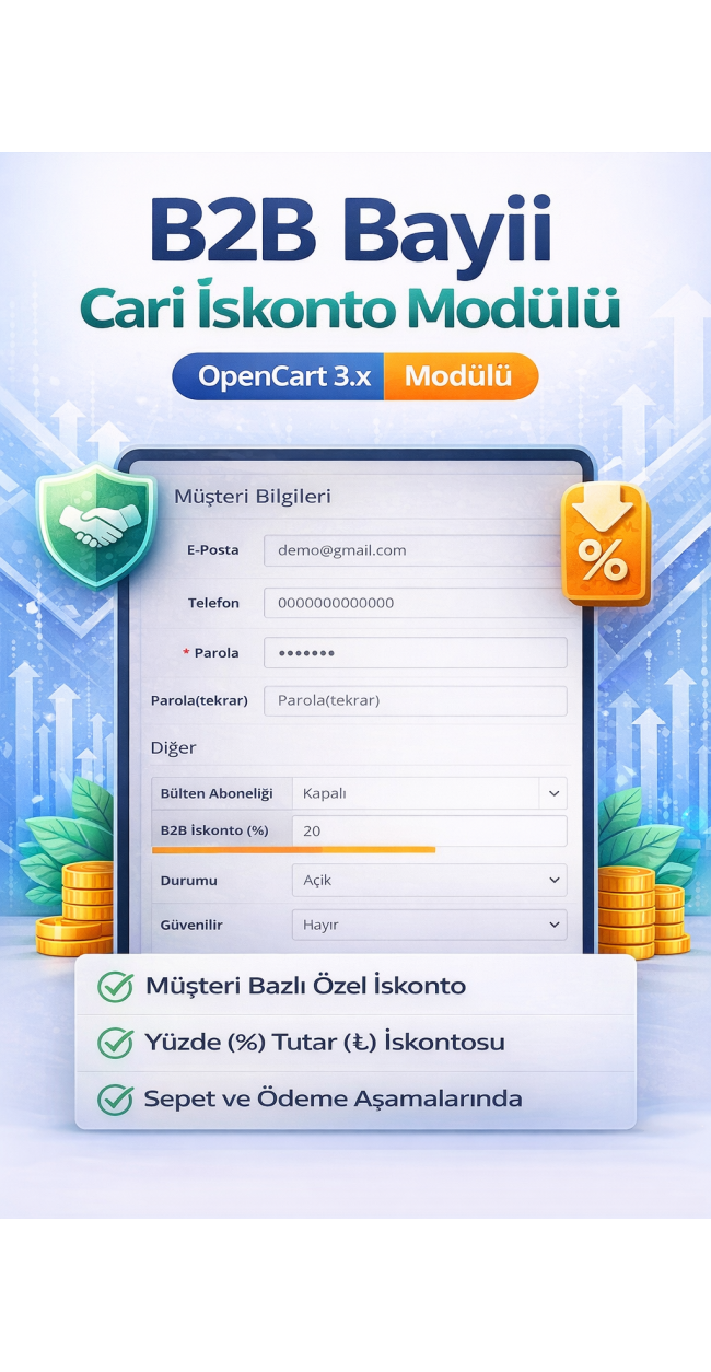 B2b Bayii Cari İskonto Modülü (Müşteri Bazlı)
