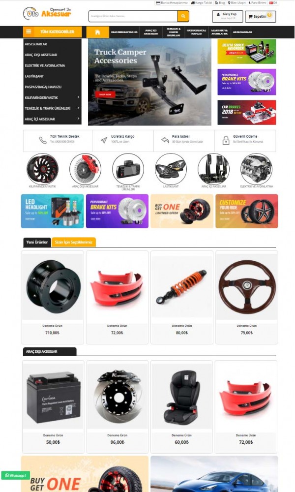 Opencart 3.x Auto Accessory Theme Full Package