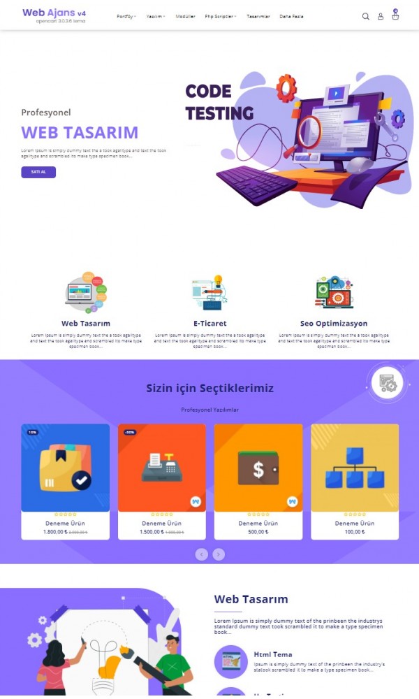 Opencart 3.x Web Ajans v4 Tema