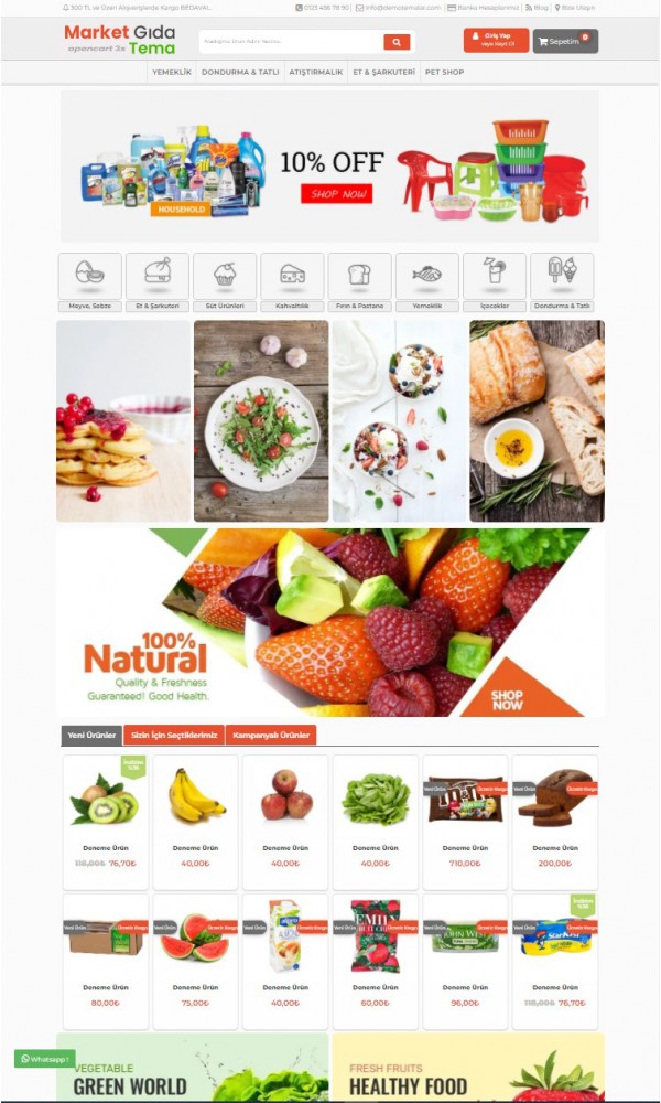 Opencart 3.x Market Food Theme Full Package