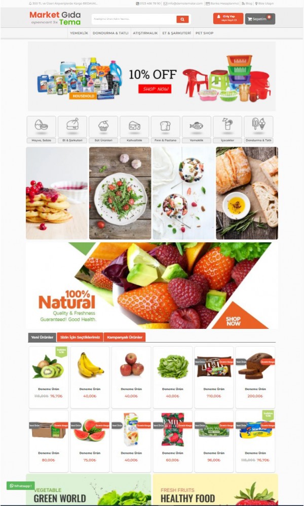 Opencart 3.x Market Gıda Tema