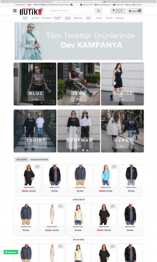 Opencart 3.x Giyim Butik Tema