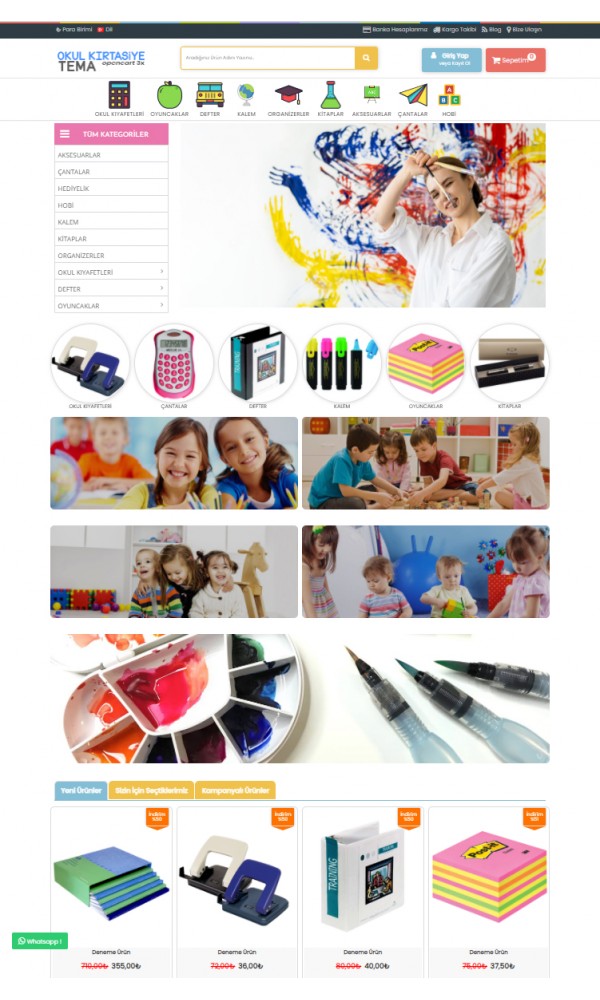 Opencart 3.x School Stationery Full Package