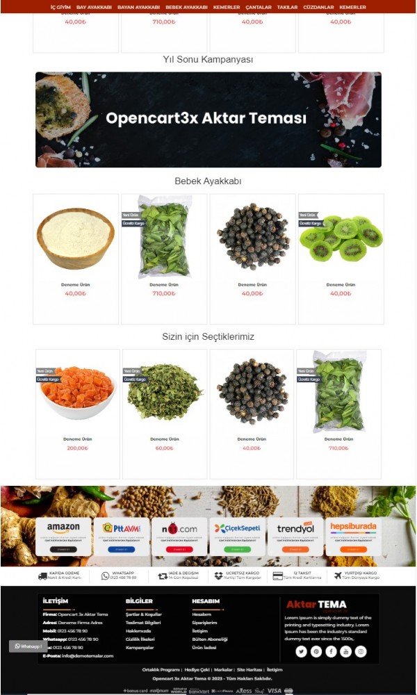Opencart 3.x Aktar Tema Full Paket