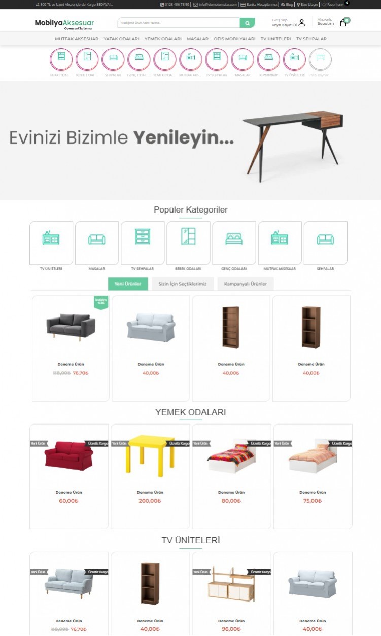 Opencart 3x Furniture Accessories Full Package