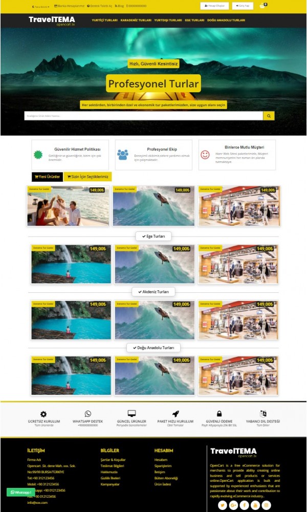 Opencart 3.x Travel Tur Tema